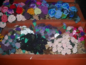 small and large single stem roses